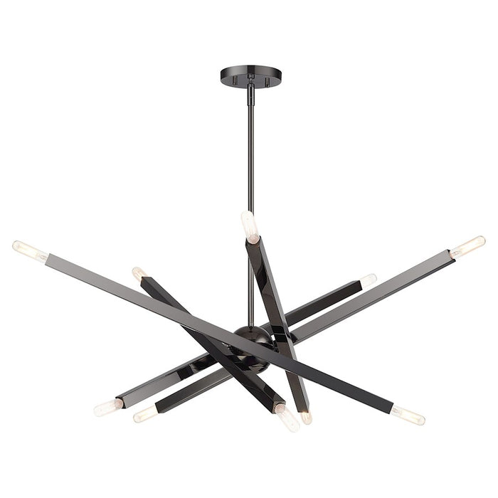 Livex Monaco 10Lt Large Chandelier, Black Chrome