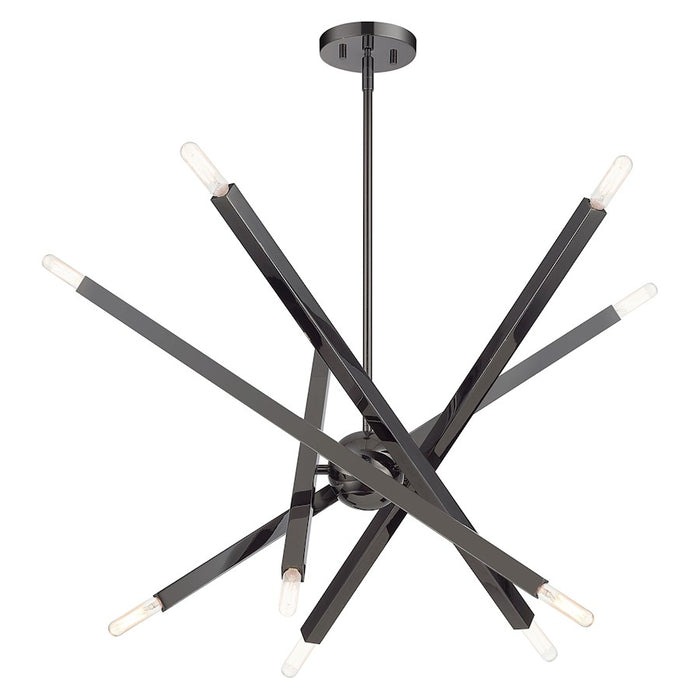 Livex Monaco 10Lt Large Chandelier, Black Chrome