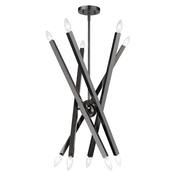 Livex Monaco 10Lt Large Chandelier, Black Chrome