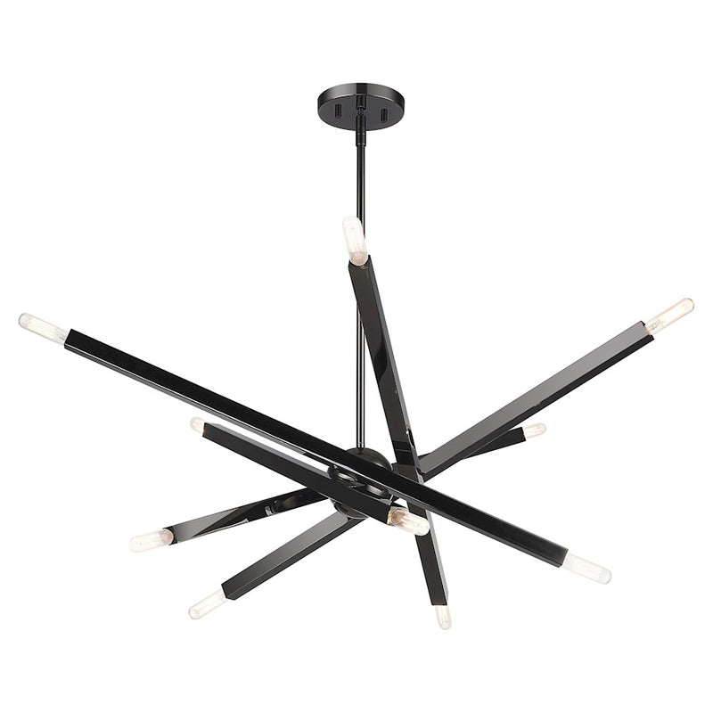 Livex Monaco 10Lt Large Chandelier, Black Chrome