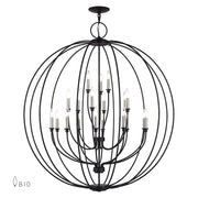 Livex Milania 19Lt Grande Foyer Chandelier, Black/Nickel - 46991-04