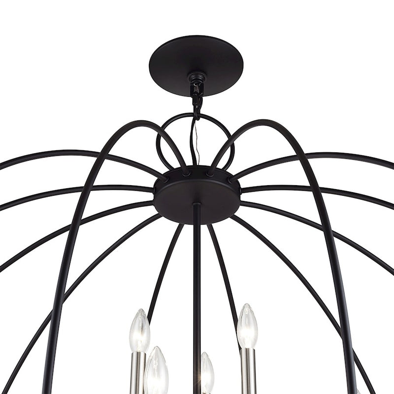 Livex Milania 19Lt Grande Foyer Chandelier, Black/Nickel