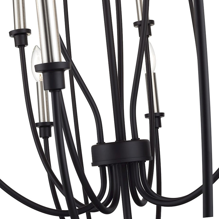 Livex Milania 19Lt Grande Foyer Chandelier, Black/Nickel