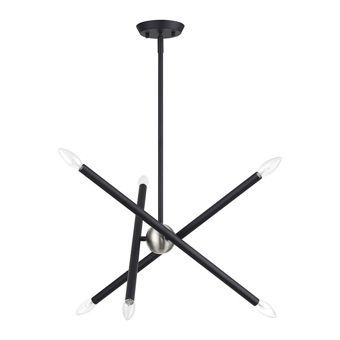Livex Soho 6Lt Small Chandelier, Black