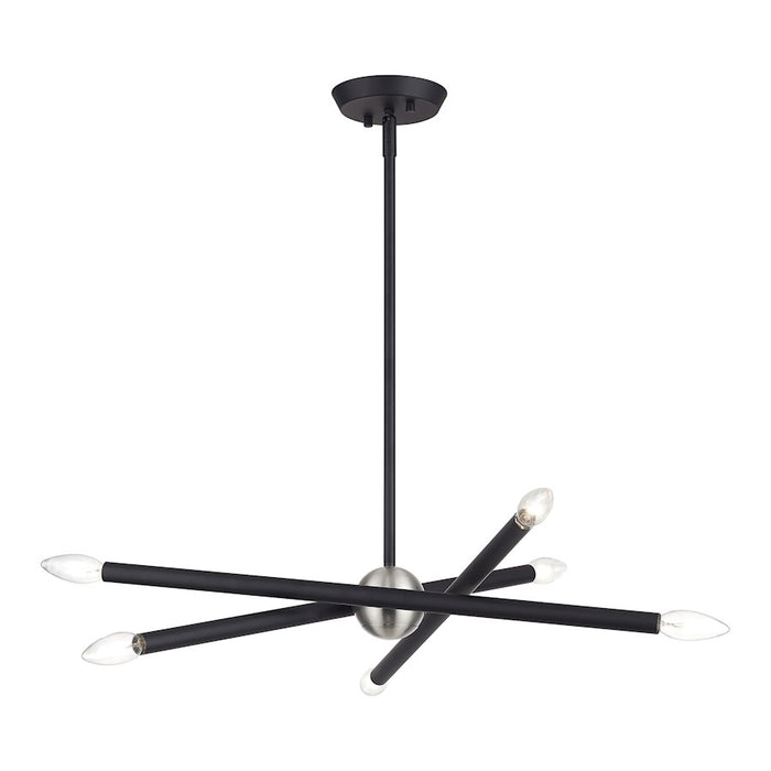 Livex Soho 6Lt Small Chandelier, Black