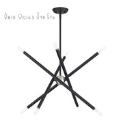 Livex Soho 8Lt Chandelier, Black - 47005-04
