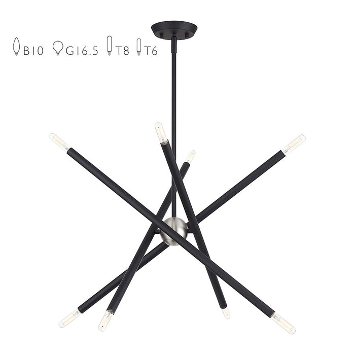 Livex Soho 8Lt Chandelier, Black - 47005-04