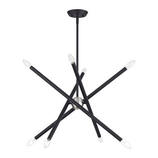 Livex Soho 8Lt Chandelier, Black