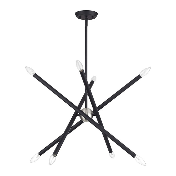 Livex Soho 8Lt Chandelier, Black