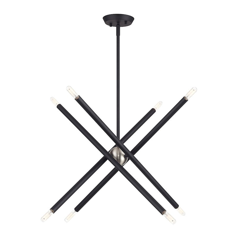 Livex Soho 8Lt Chandelier, Black