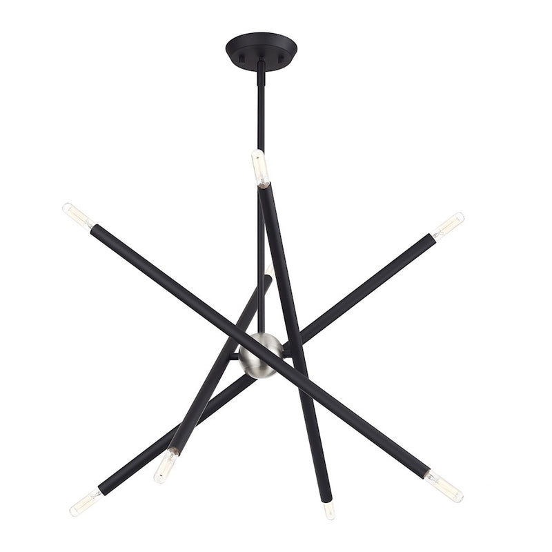Livex Soho 8Lt Chandelier, Black