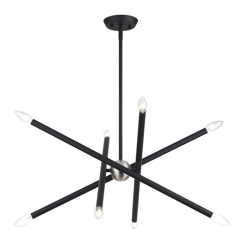Livex Soho 8Lt Chandelier, Black