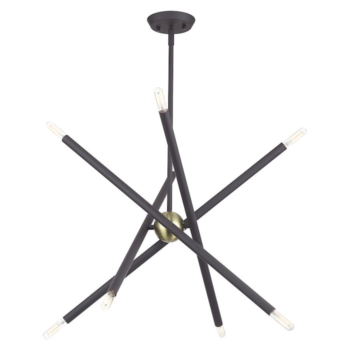 Livex Soho 8Lt Chandelier, Bronze/Antique Brass Accents