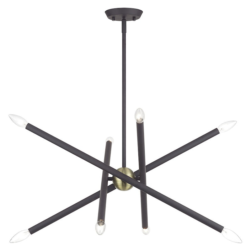 Livex Soho 8Lt Chandelier, Bronze/Antique Brass Accents