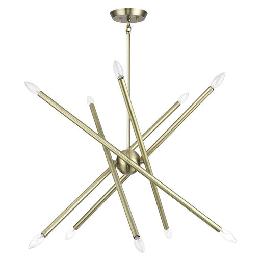 Livex Soho 10Lt Chandelier, Antique Brass
