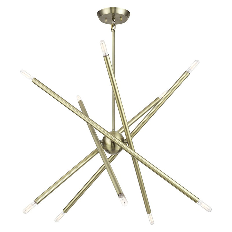 Livex Soho 10Lt Chandelier, Antique Brass