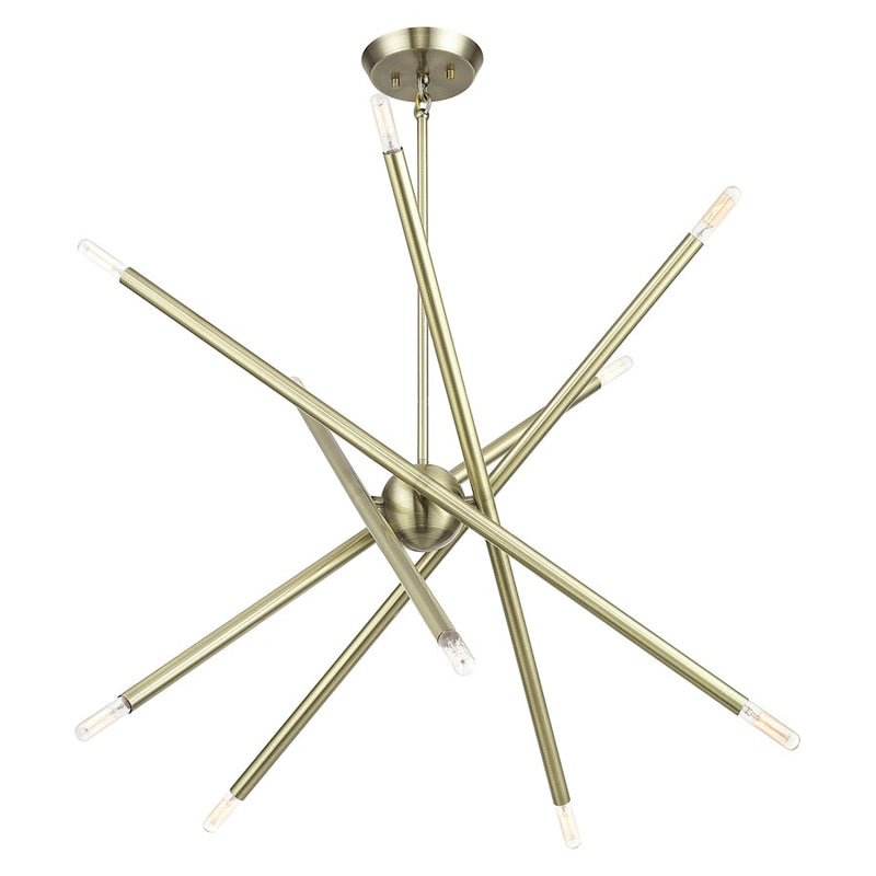 Livex Soho 10Lt Chandelier, Antique Brass