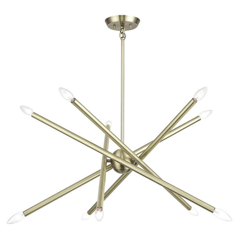 Livex Soho 10Lt Chandelier, Antique Brass