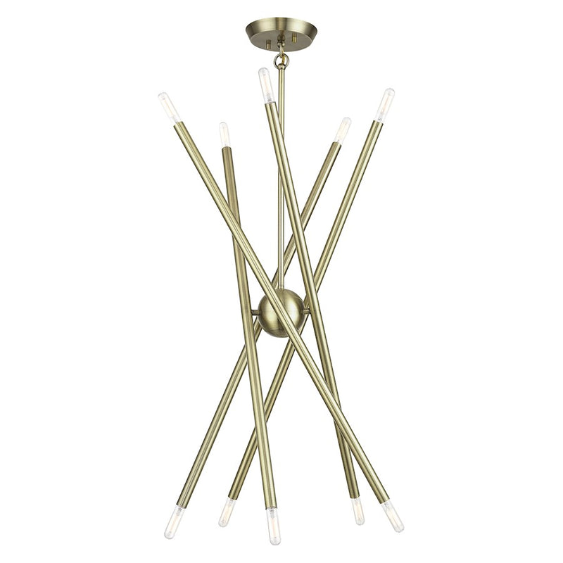 Livex Soho 10Lt Chandelier, Antique Brass