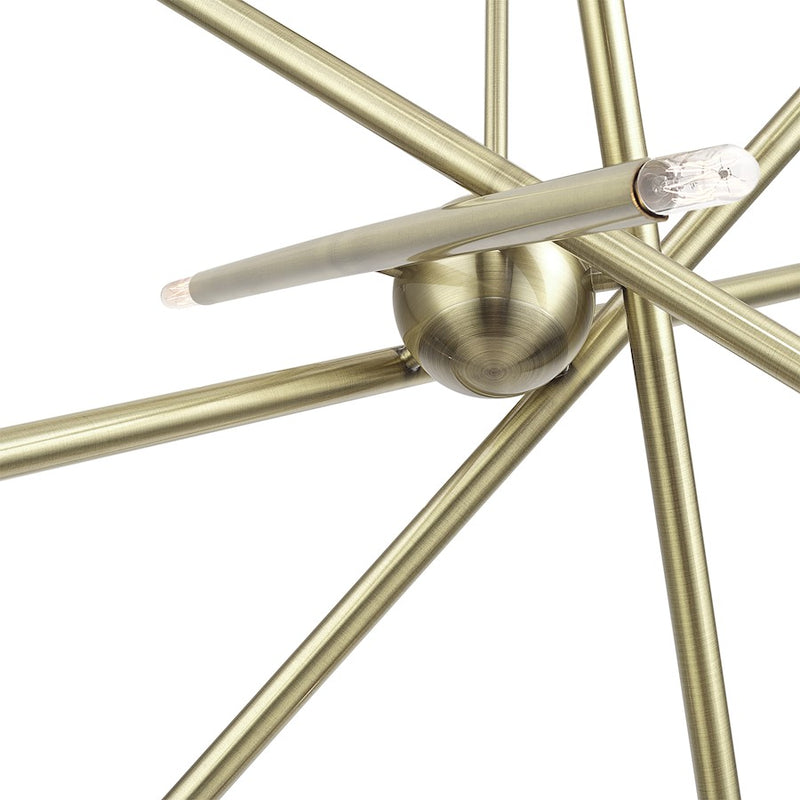 Livex Soho 10Lt Chandelier, Antique Brass