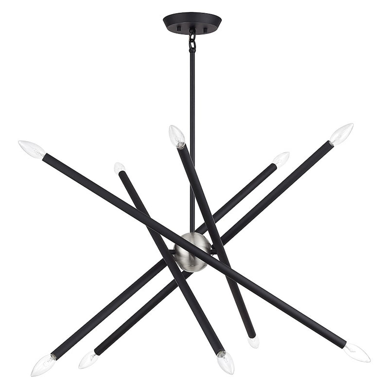 Livex Soho 10Lt Medium Chandelier, Black