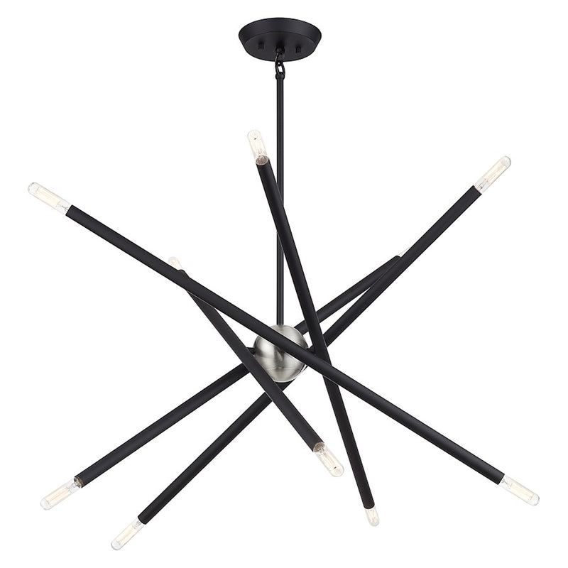 Livex Soho 10Lt Medium Chandelier, Black
