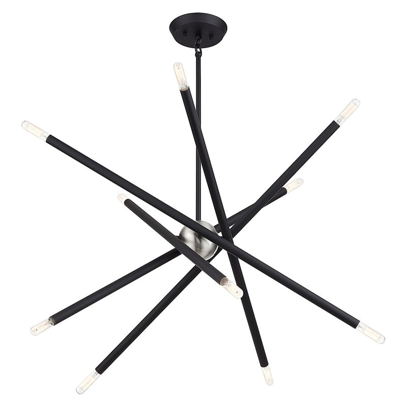 Livex Soho 10Lt Medium Chandelier, Black