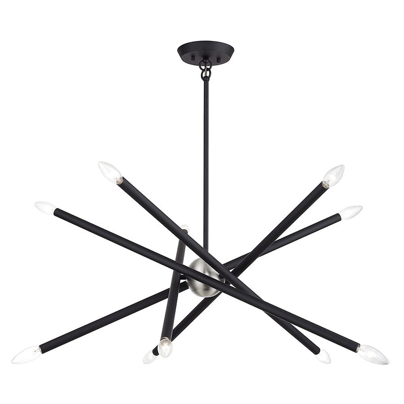 Livex Soho 10Lt Medium Chandelier, Black