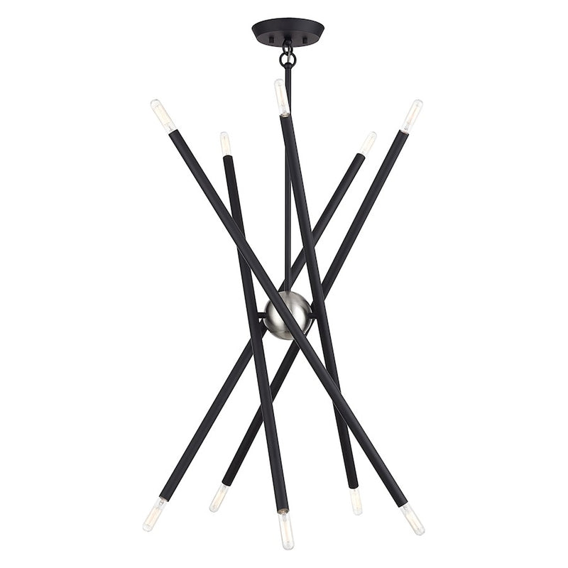 Livex Soho 10Lt Medium Chandelier, Black