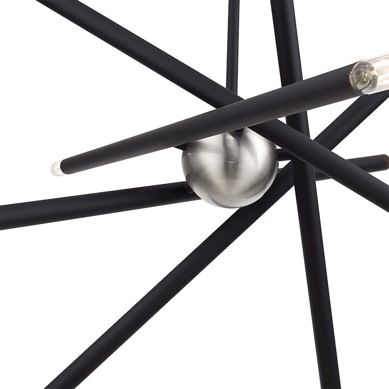 Livex Soho 10Lt Medium Chandelier, Black