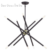 Livex Soho 10Lt Chandelier, Bronze/Antique Brass Accents - 47006-07