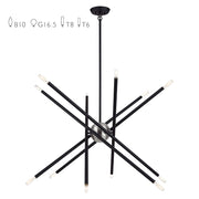 Livex Soho 12Lt Large Chandelier, Black - 47007-04