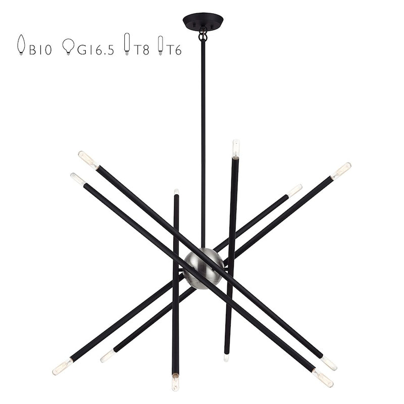 Livex Soho 12Lt Large Chandelier, Black - 47007-04