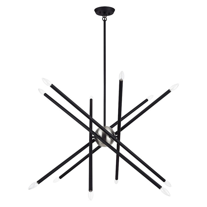 Livex Soho 12Lt Large Chandelier, Black