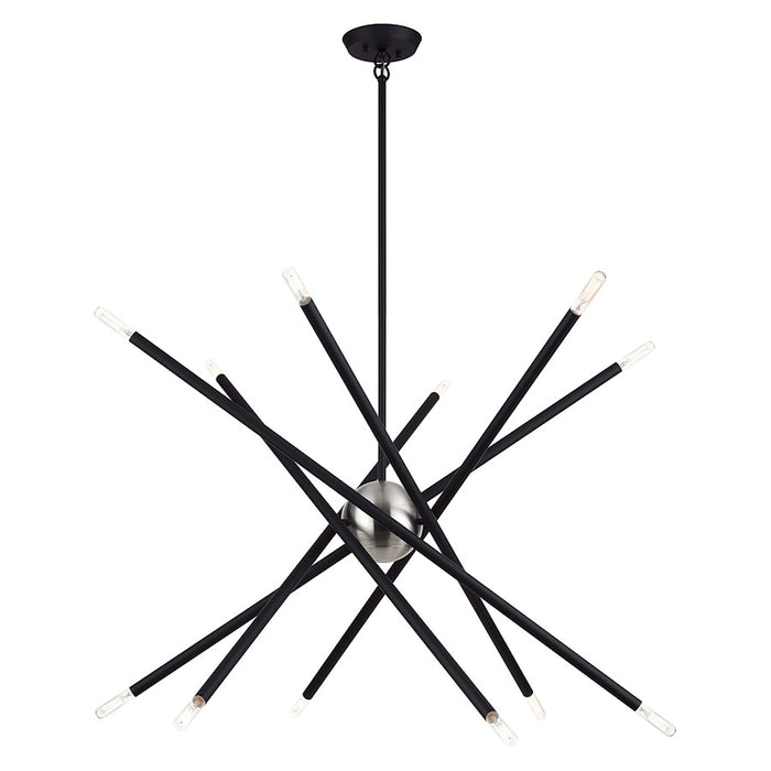 Livex Soho 12Lt Large Chandelier, Black
