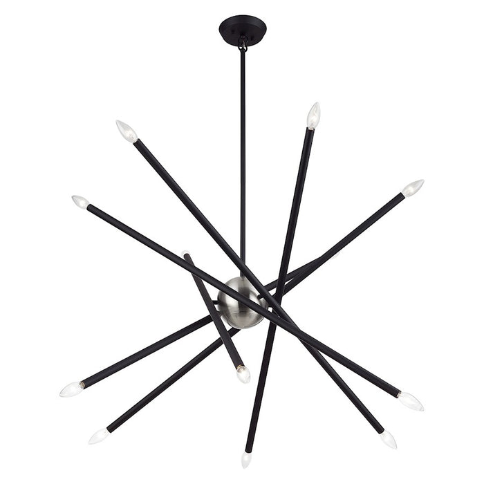 Livex Soho 12Lt Large Chandelier, Black