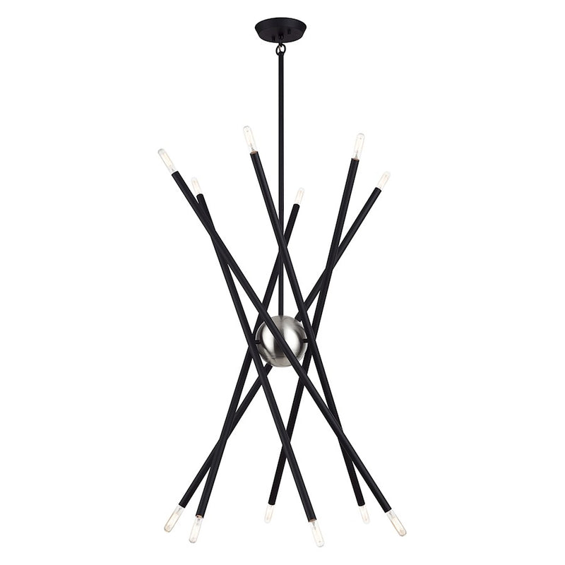 Livex Soho 12Lt Large Chandelier, Black