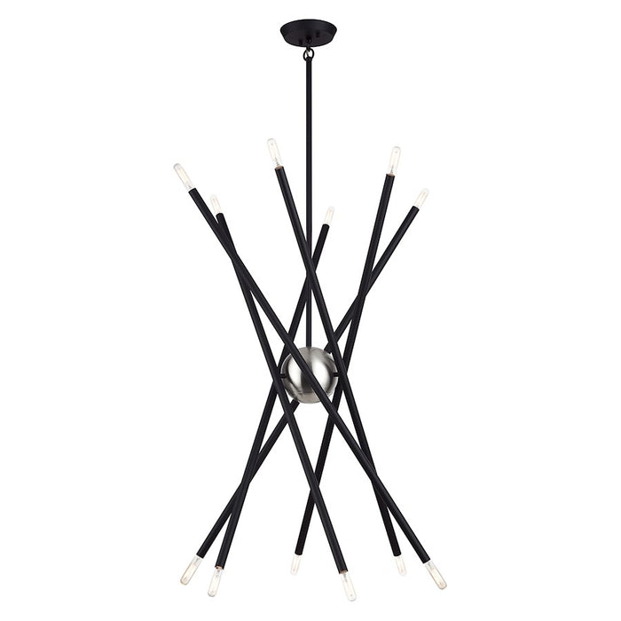 Livex Soho 12Lt Large Chandelier, Black