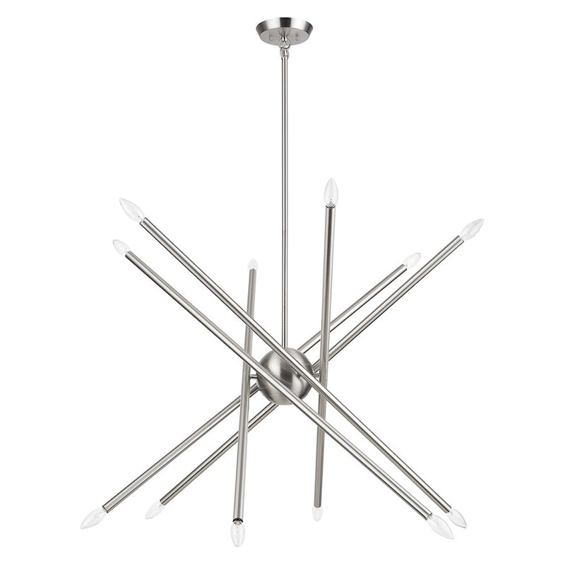 Livex Soho 12Lt Large Chandelier, Brushed Nickel