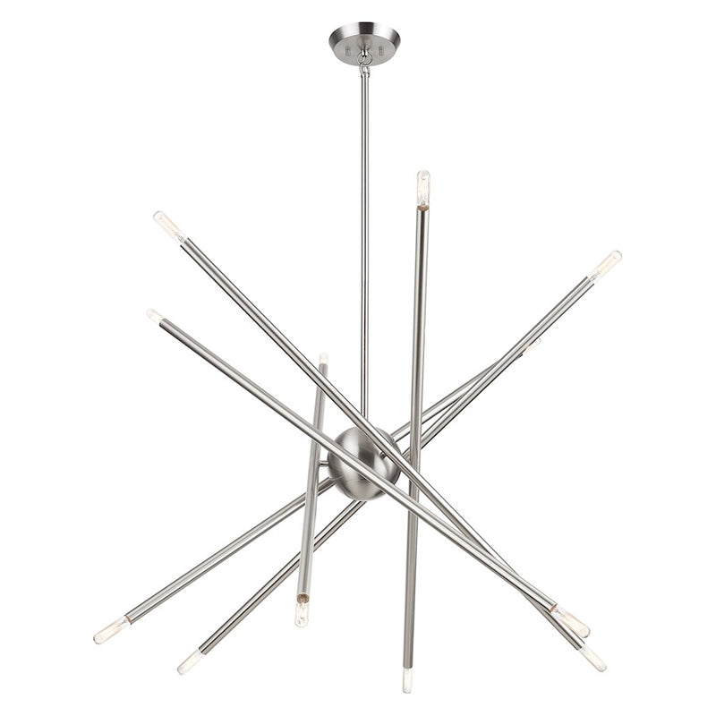 Livex Soho 12Lt Large Chandelier, Brushed Nickel