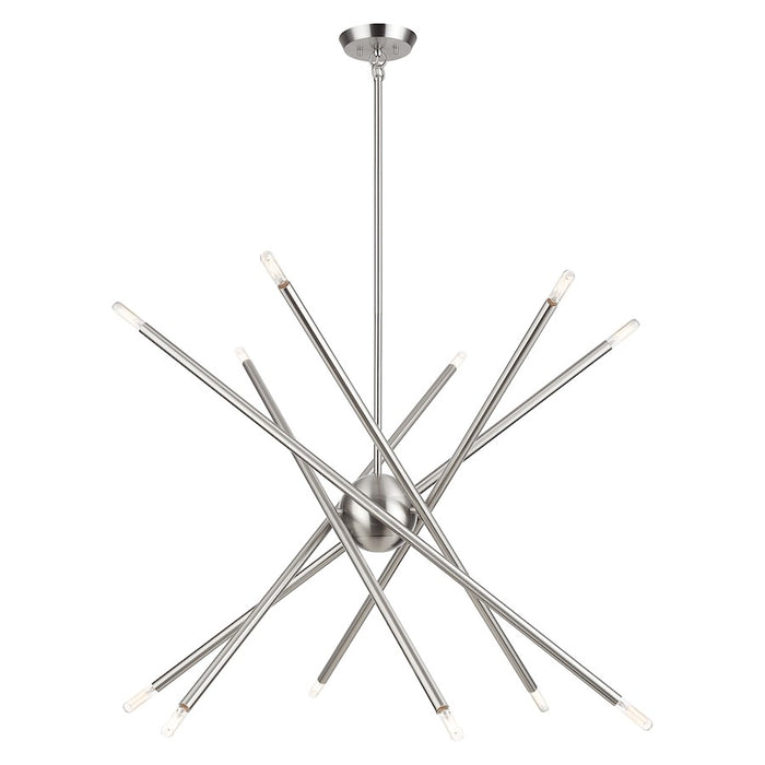 Livex Soho 12Lt Large Chandelier, Brushed Nickel