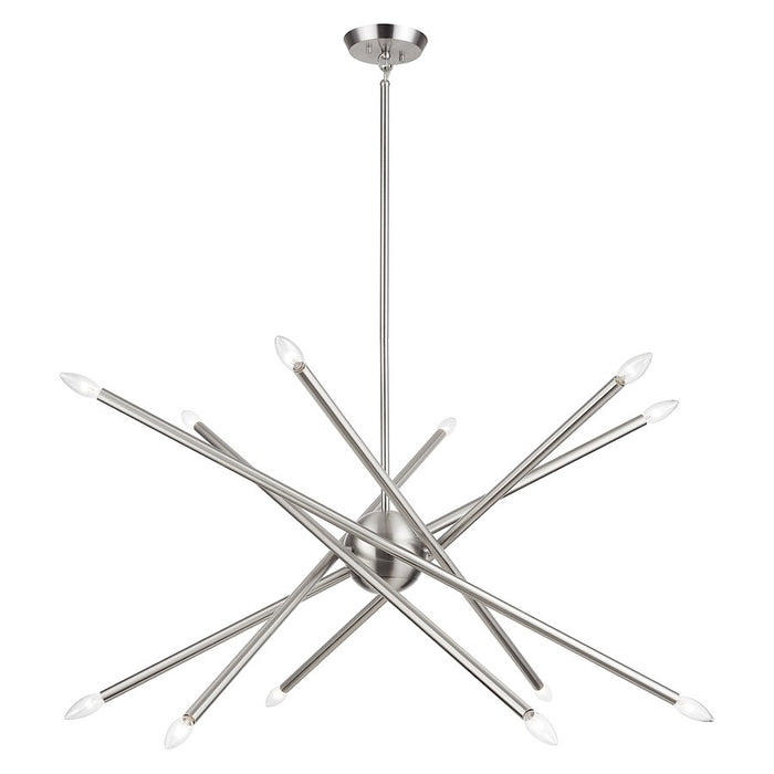 Livex Soho 12Lt Large Chandelier, Brushed Nickel