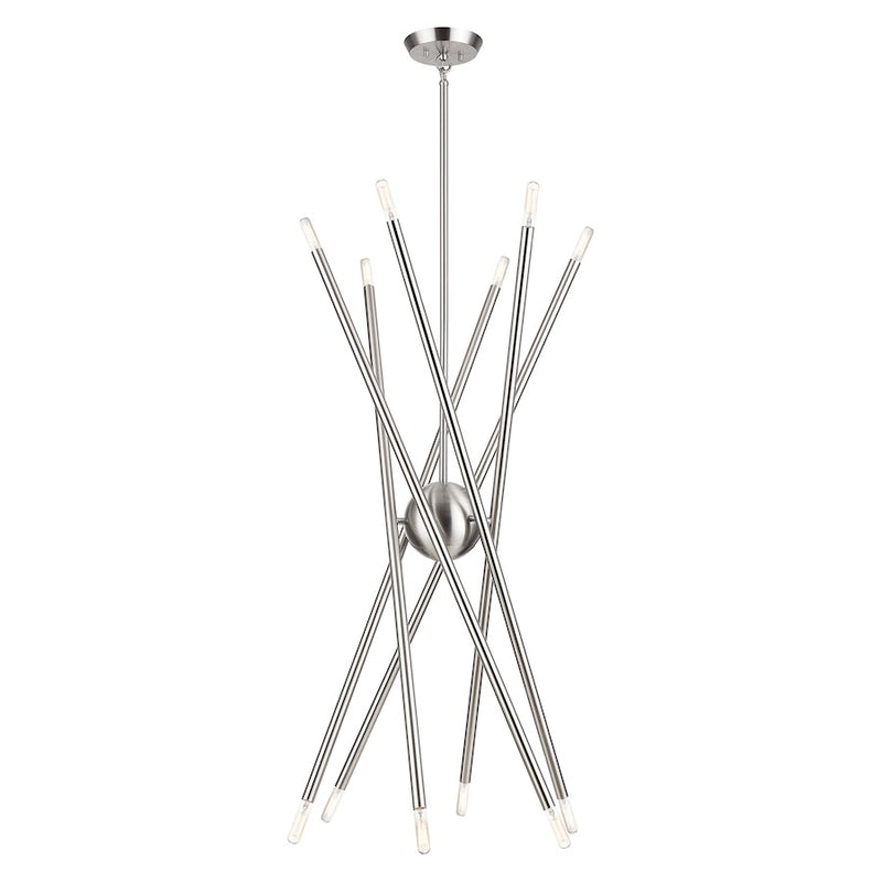 Livex Soho 12Lt Large Chandelier, Brushed Nickel