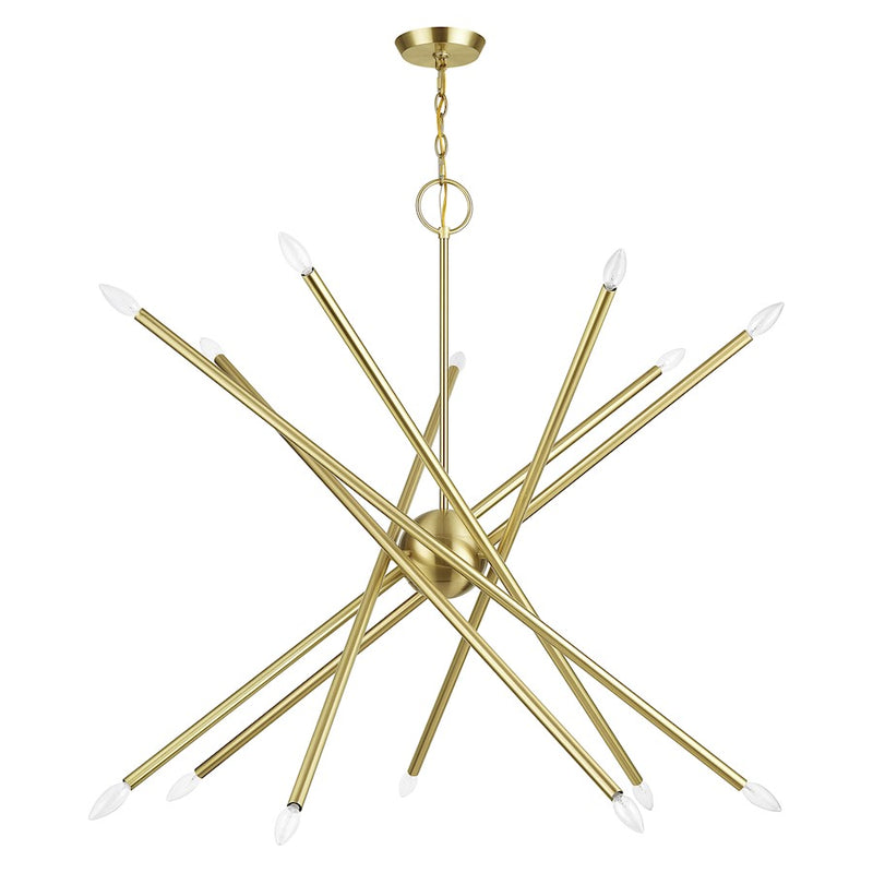 Livex Soho 14Lt Extra Large Foyer Chandelier, Satin Brass