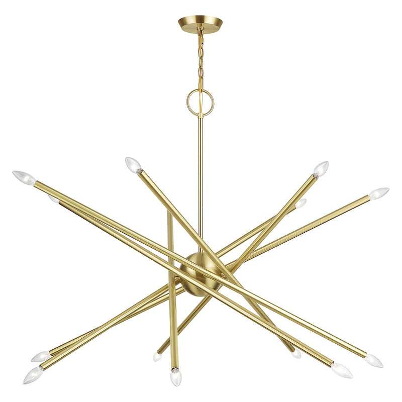 Livex Soho 14Lt Extra Large Foyer Chandelier, Satin Brass
