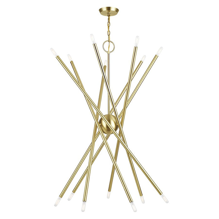 Livex Soho 14Lt Extra Large Foyer Chandelier, Satin Brass