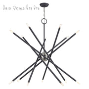 Livex Soho 14Lt XL Foyer Chandelier, Scandinavian Gray/Nickel - 47009-76