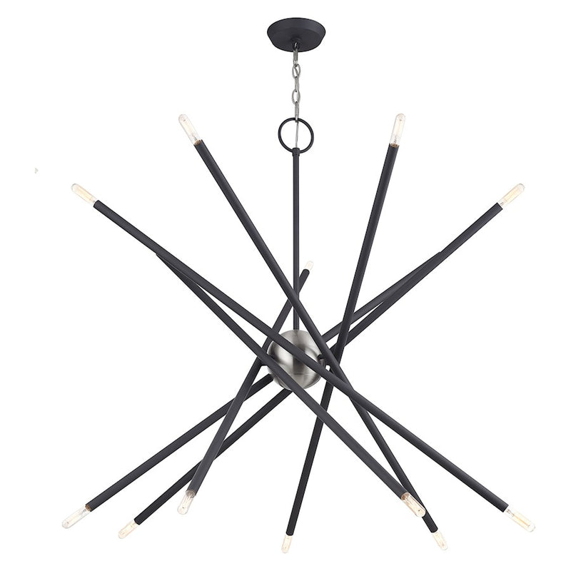 Livex Soho 14Lt XL Foyer Chandelier, Scandinavian Gray/Nickel