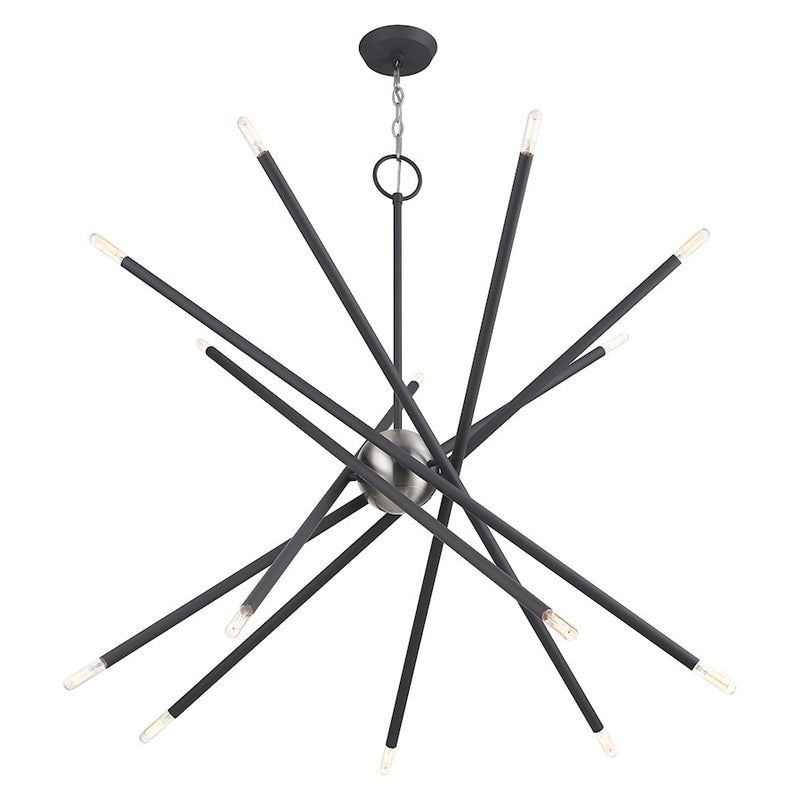 Livex Soho 14Lt XL Foyer Chandelier, Scandinavian Gray/Nickel