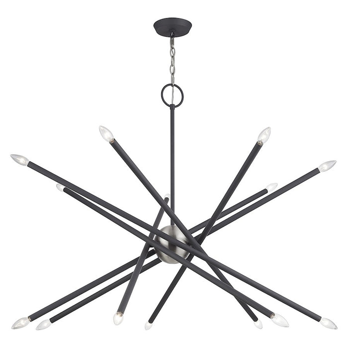 Livex Soho 14Lt XL Foyer Chandelier, Scandinavian Gray/Nickel